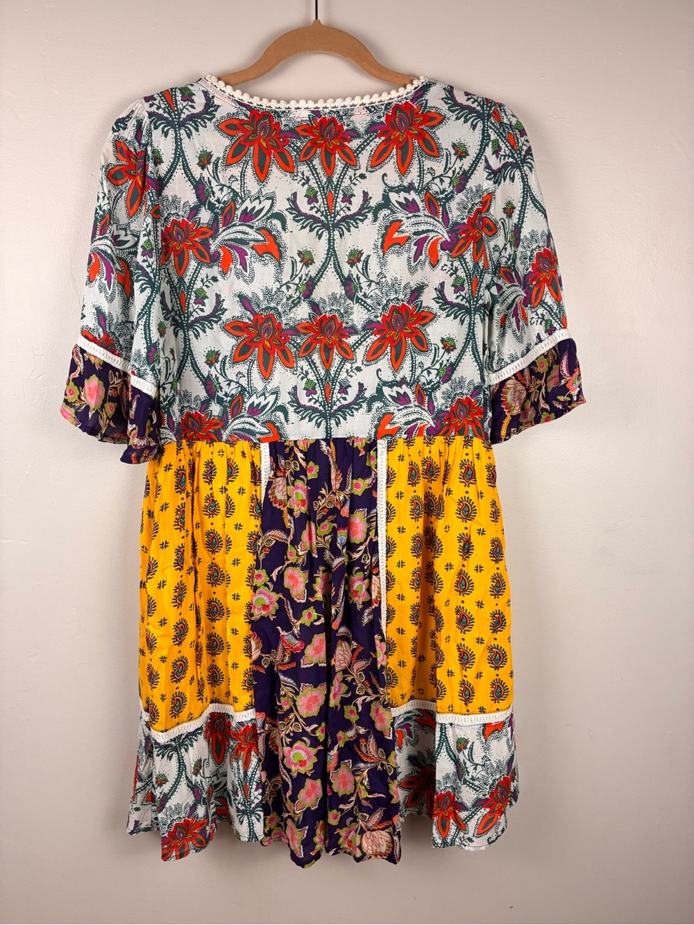 Lilka by Anthropologie Patchwork Trapeze Boho Dress Size XS - Picture 2 of 9
